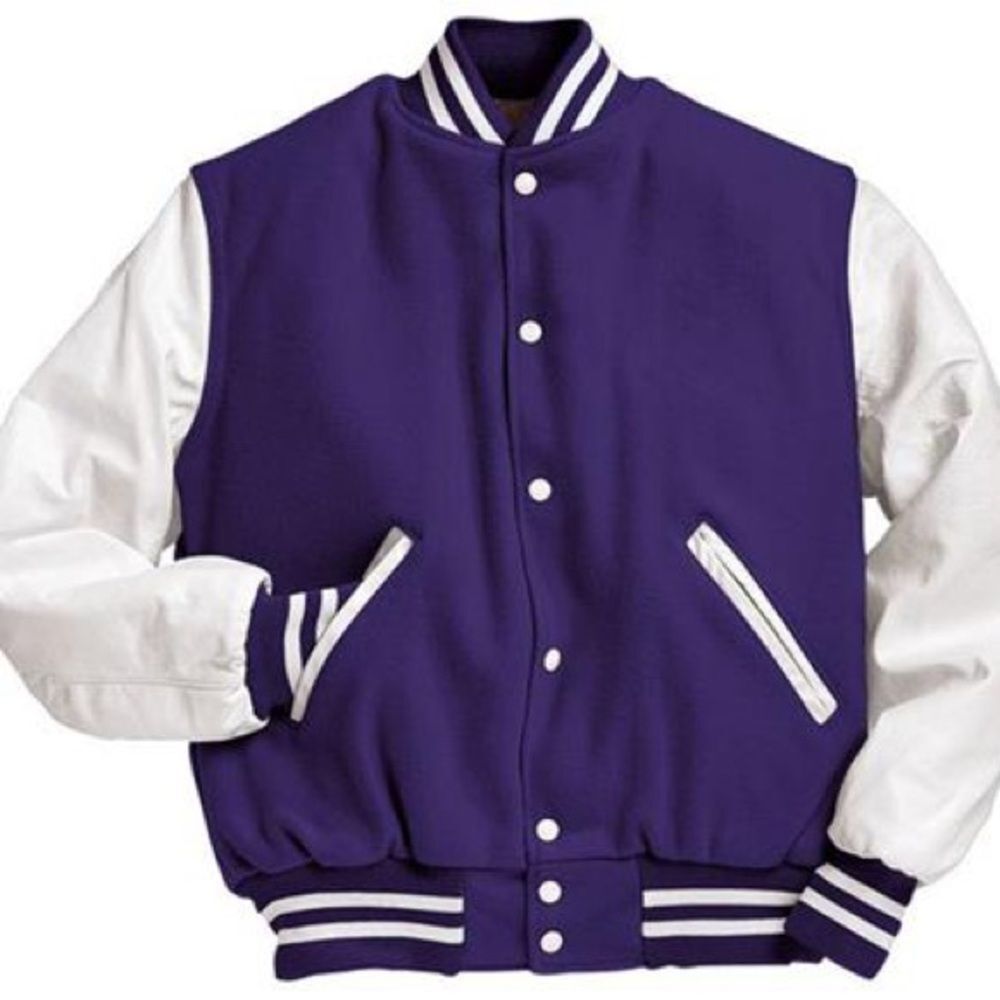 Holloway NWT Men's Purple and White Varsity Jacket Size Medium